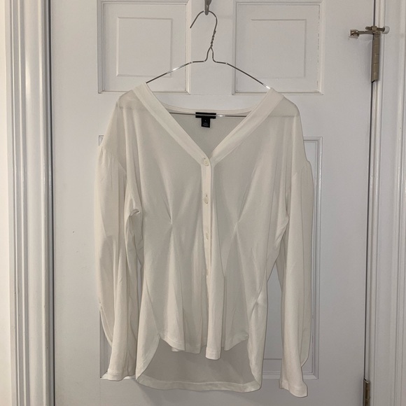 Halogen White Button Down Blouse - Picture 1 of 3